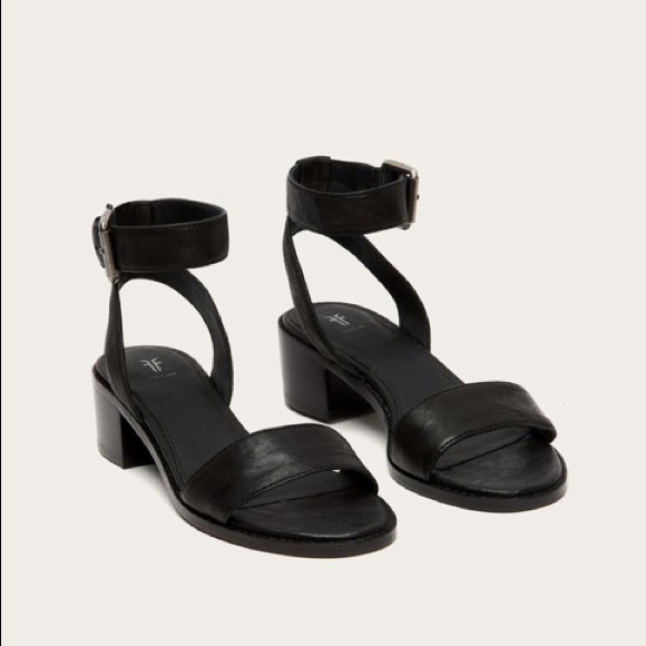 Frye Cindy Genuine Leather Open Toe Heel Sandals - Picture 2 of 13